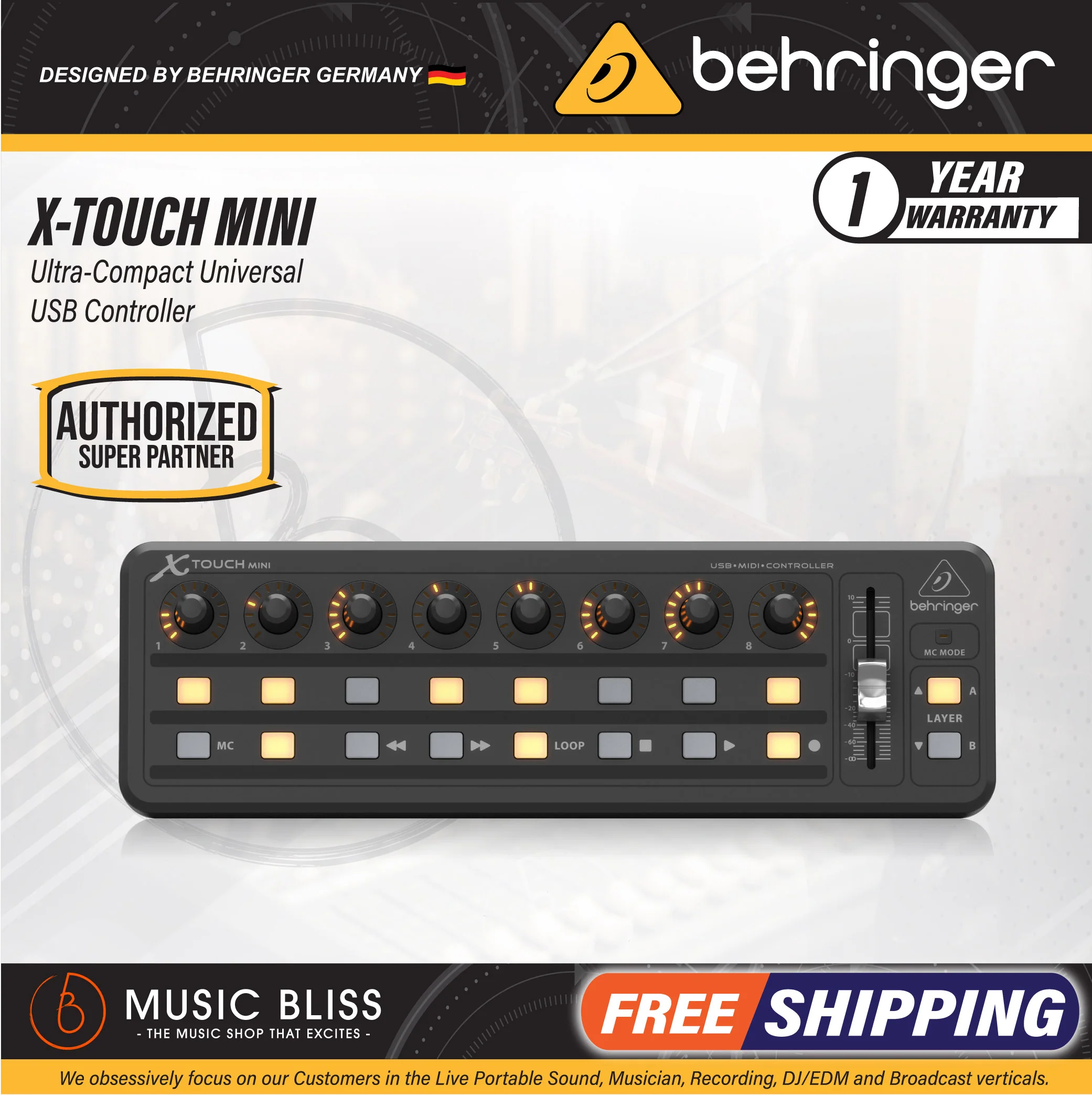 Behringer X-Touch Mini Compact USB Control Surface