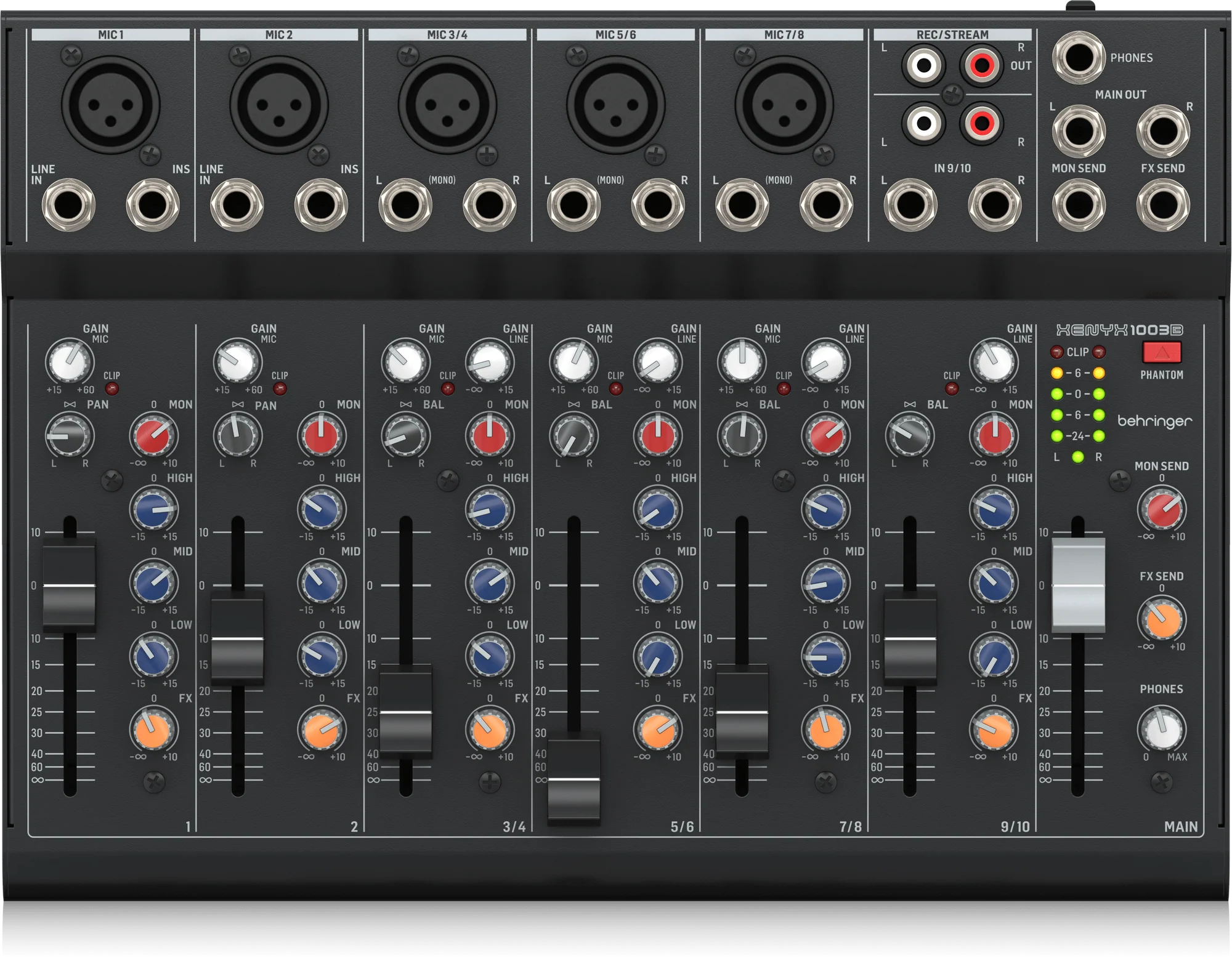 Behringer XENYX 1003B Premium Analog 10-Input Mixer with 5 Mic Preamps and Optional Battery Operation - Image 2