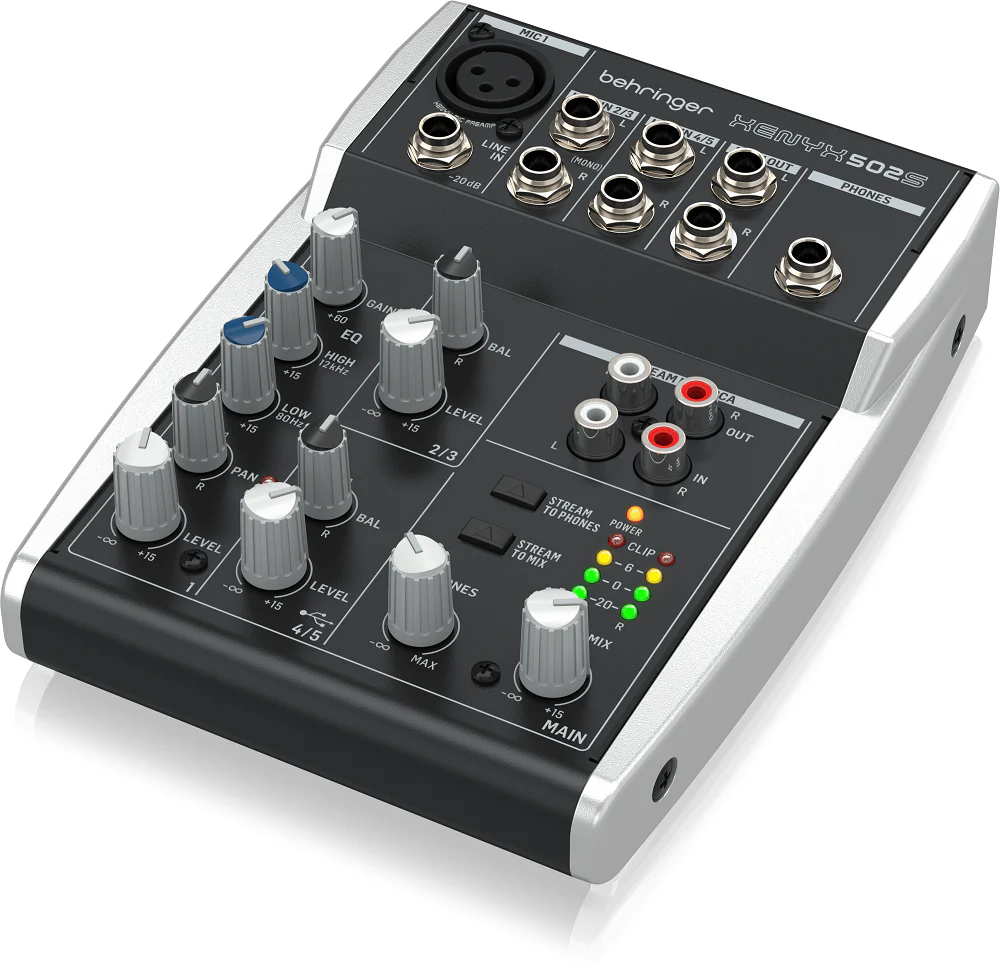 Behringer XENYX 502S Premium Analog 5-Input Mixer with USB Audio Streaming Interface - Image 3