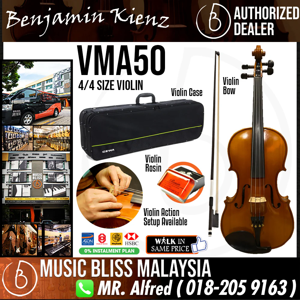 Benjamin Kienz Selection VMA50 4/4 Size Violin with Case for 12+ years old