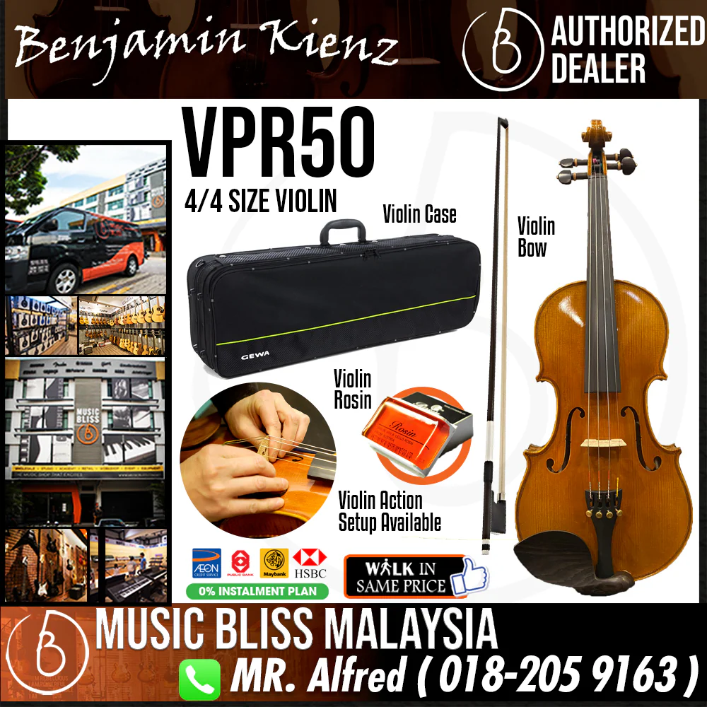 Benjamin Kienz Selection VPR50 4/4 Size Violin with Case for 12+ years old