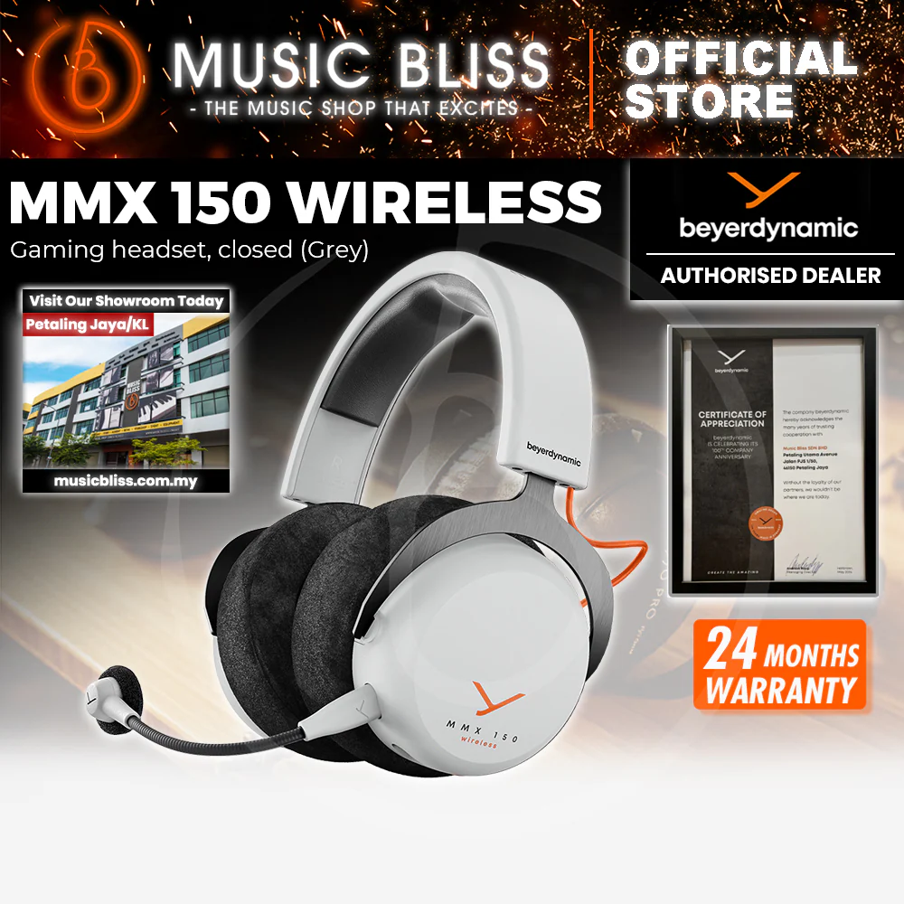 Beyerdynamic MMX 150 / MMX150 Wireless Closed Back USB Gaming Headset for PC Playstation Nintendo Switch - Grey