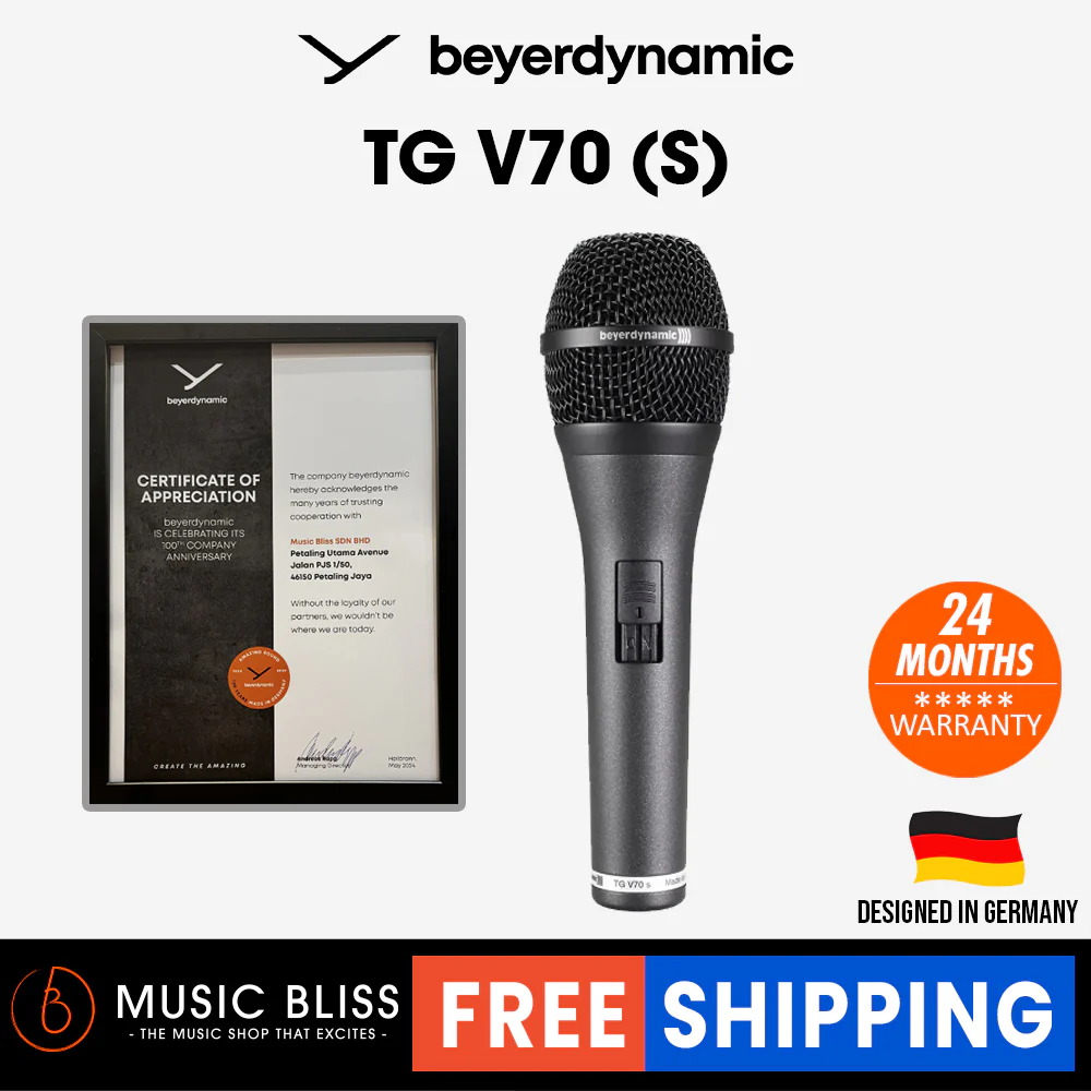 Beyerdynamic TG V70 s Hypercardioid Dynamic Vocal Microphone with On/Off Switch, Microphone Clamp & Storage Bag Included - Image 2