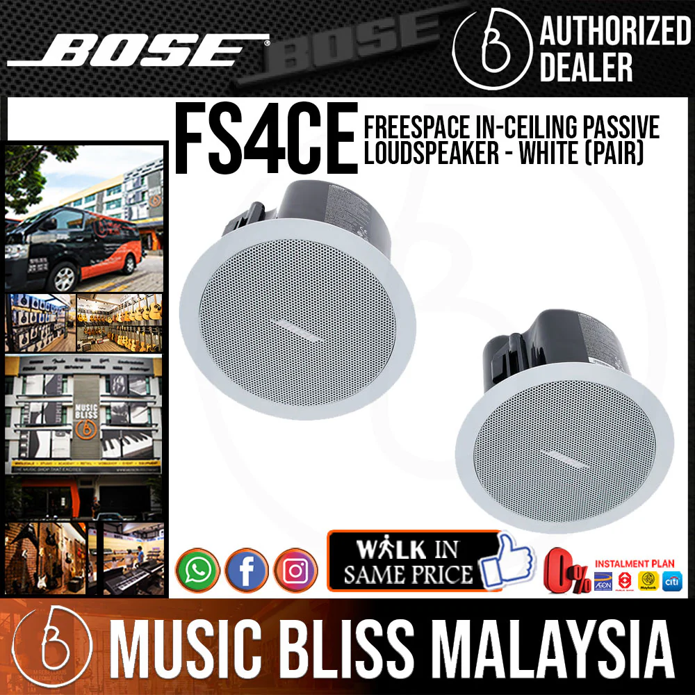 Bose FreeSpace FS4CE In-Ceiling Passive Loudspeaker - White (Pair)