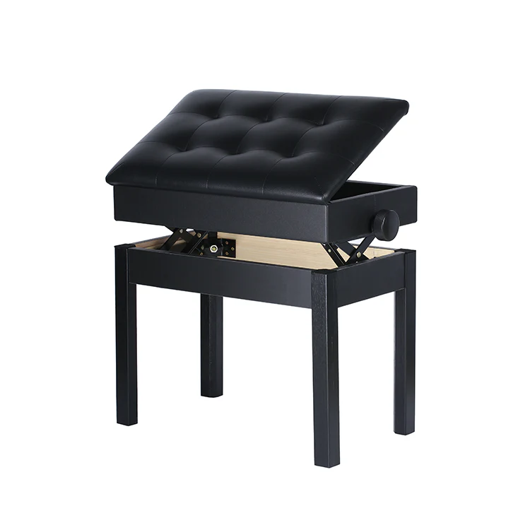 Bullet Groove Adjustable Piano Bench with Storage Bookcase - Image 5
