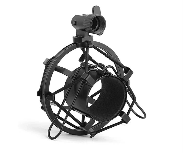 Bullet Groove Black Microphone Shock Mount, Studio Condenser Microphone Shock Mount, Best Budget Mic Shock Mount for Studio Condenser Microphone - Image 2