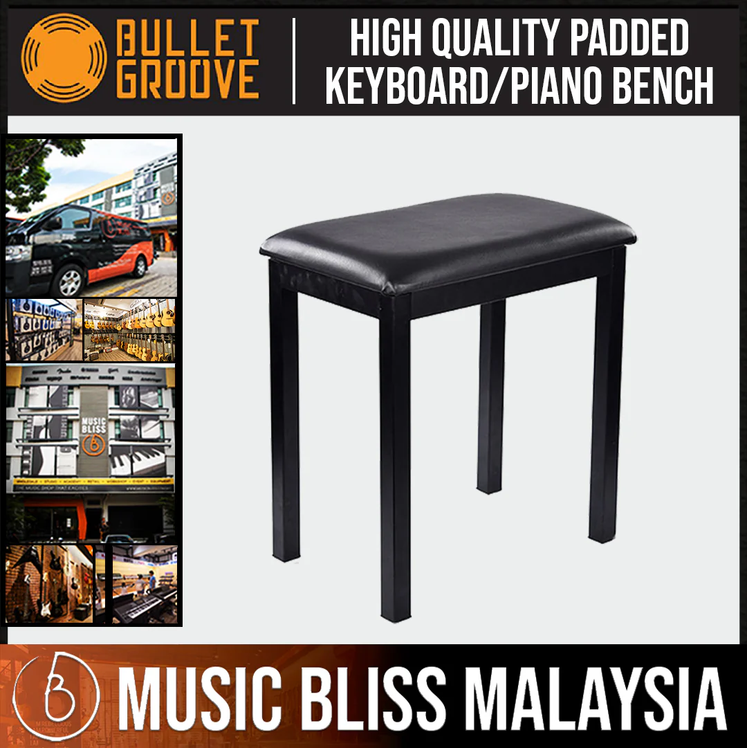 Bullet Groove Padded Universal Black Piano Bench, Black Keyboard Bench, Budget Keyboard/ Piano Chair, Best Piano Bench with comfortable Padding