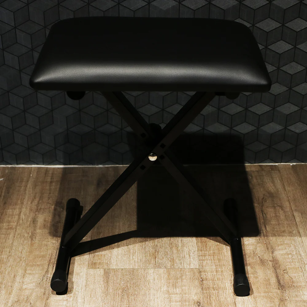 Bullet Groove Padded Universal X-Style Black Piano Bench, Black X Style Keyboard Bench, Budget Keyboard/ Piano Chair, Best X Style Piano Bench with comfortable Padding - Image 2