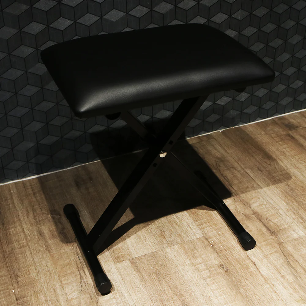 Bullet Groove Padded Universal X-Style Black Piano Bench, Black X Style Keyboard Bench, Budget Keyboard/ Piano Chair, Best X Style Piano Bench with comfortable Padding - Image 3