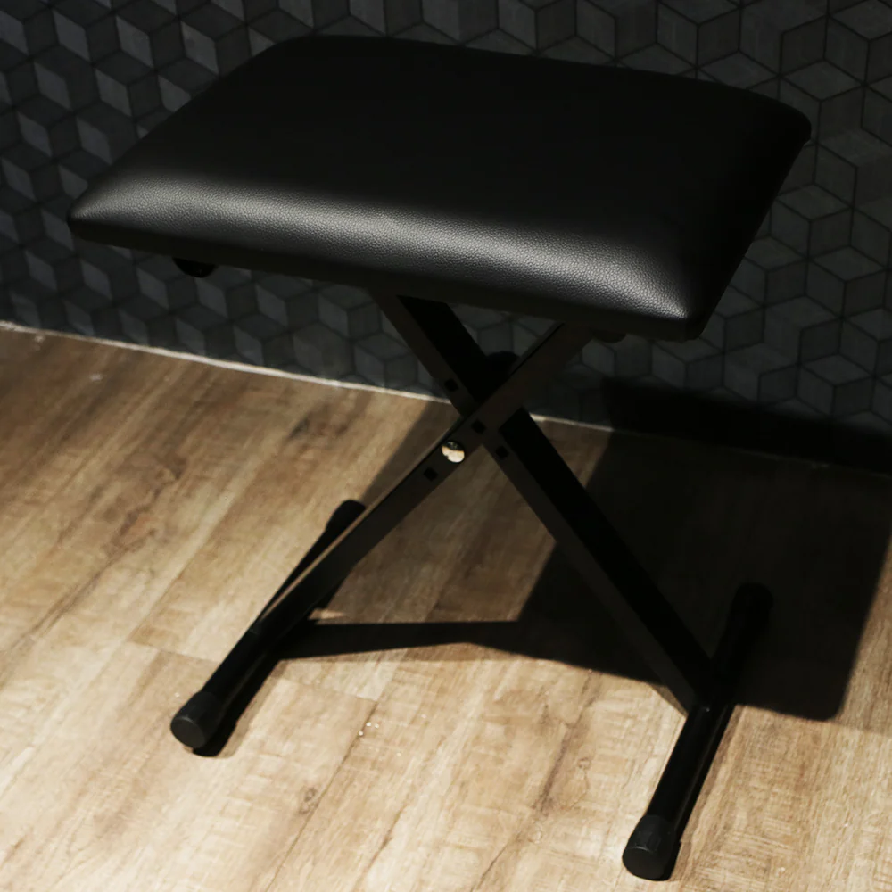 Bullet Groove Padded Universal X-Style Black Piano Bench, Black X Style Keyboard Bench, Budget Keyboard/ Piano Chair, Best X Style Piano Bench with comfortable Padding - Image 4