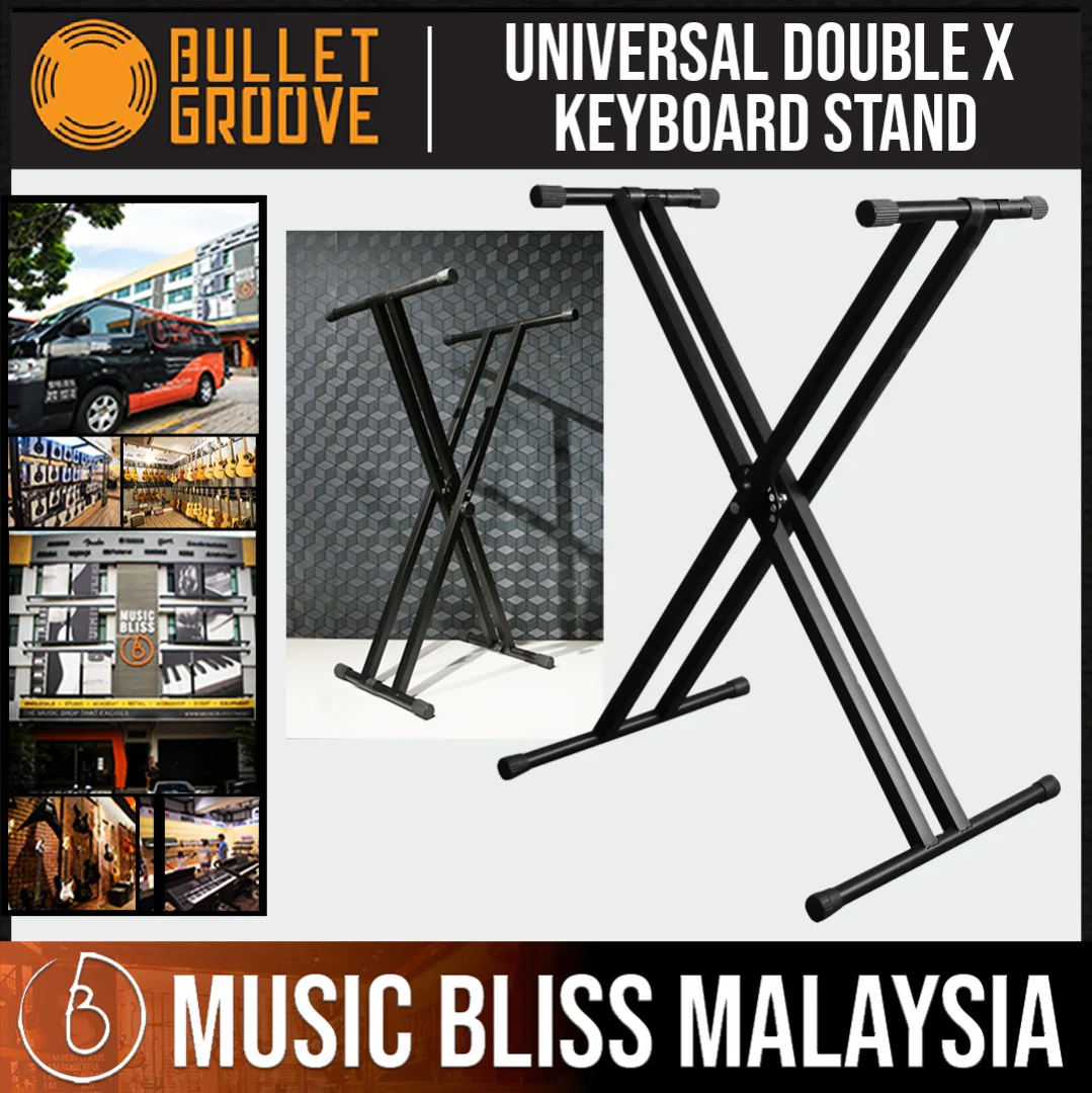 Bullet Groove Universal Double X Keyboard Stand, Double X Piano Stand, Double X Piano and Keyboard Stand