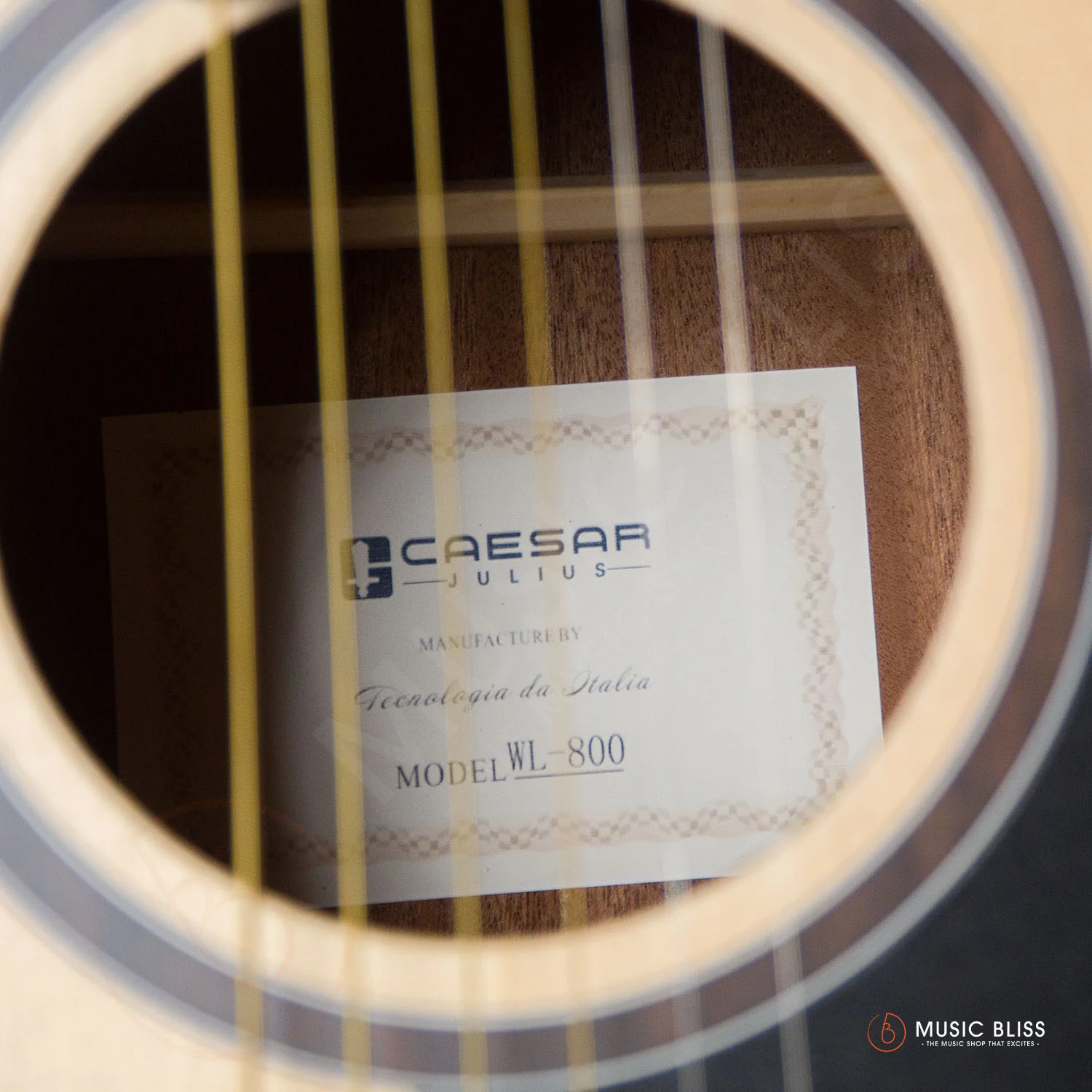 Caesar WL-800C-N Budget Beginner 41-inch Matte Cutaway Body Acoustic Guitar - Natural - Image 7