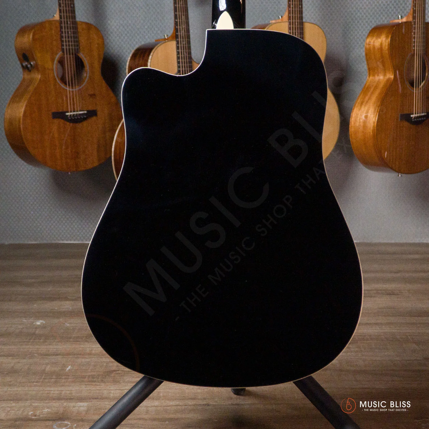 Caesar X-410C-BK Budget Beginner 41-inch Cutaway Body Acoustic Guitar - Black - Image 3