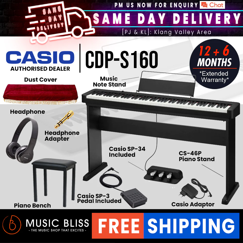 Casio CDP-S160 88-key Digital Piano Home Package