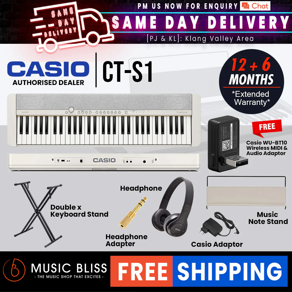 Casio CT-S1 61-key Portable Keyboard with FREE WU-BT10 and Keyboard Stand - Image 8