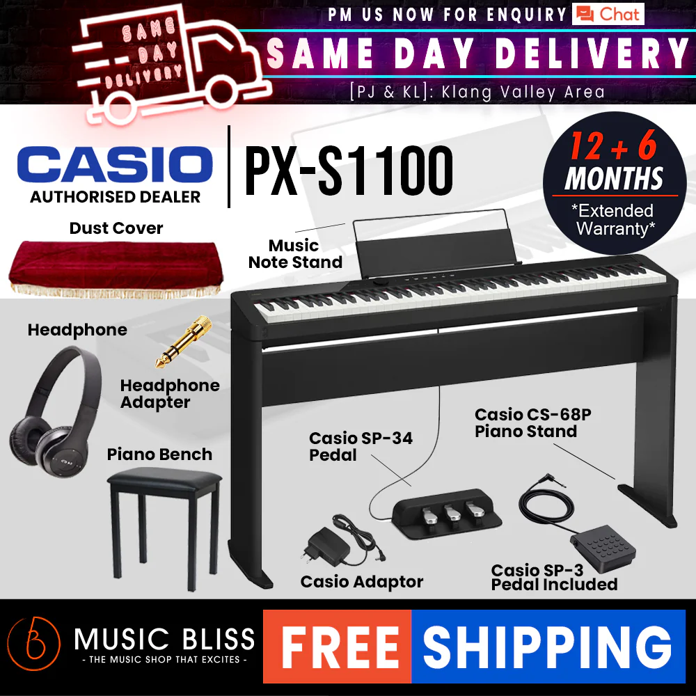 Casio PX-S1100 88-key Digital Piano Home Package - Black