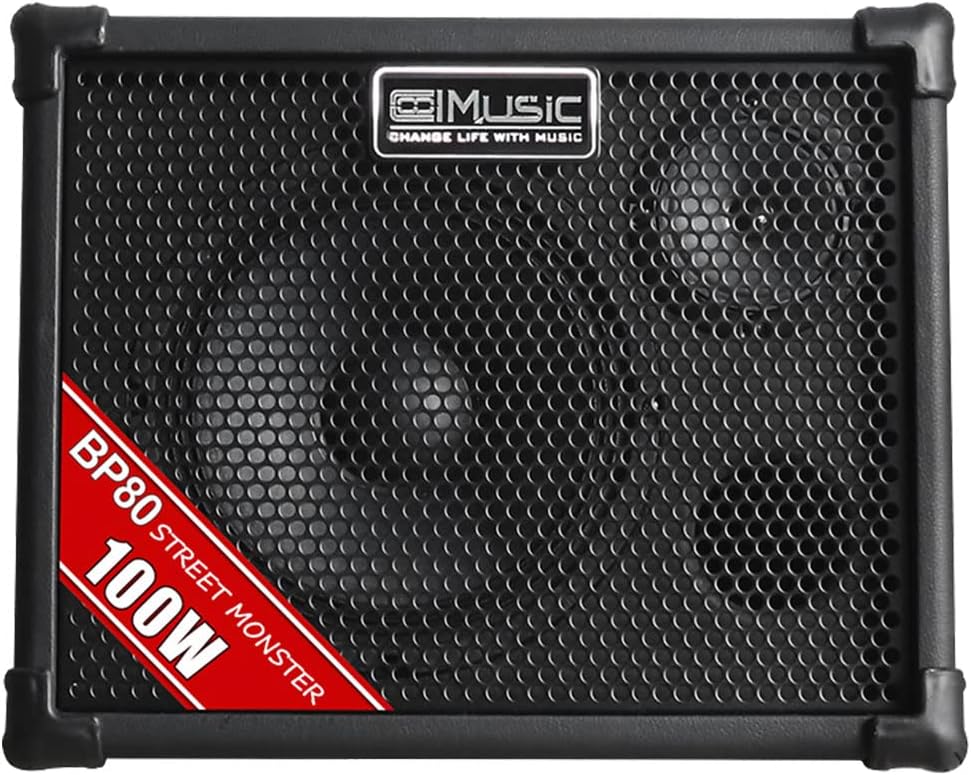 Cool Music BP-80 100-Watt Battery Powered Acoustic Guitar Amplifier - Black - Image 2