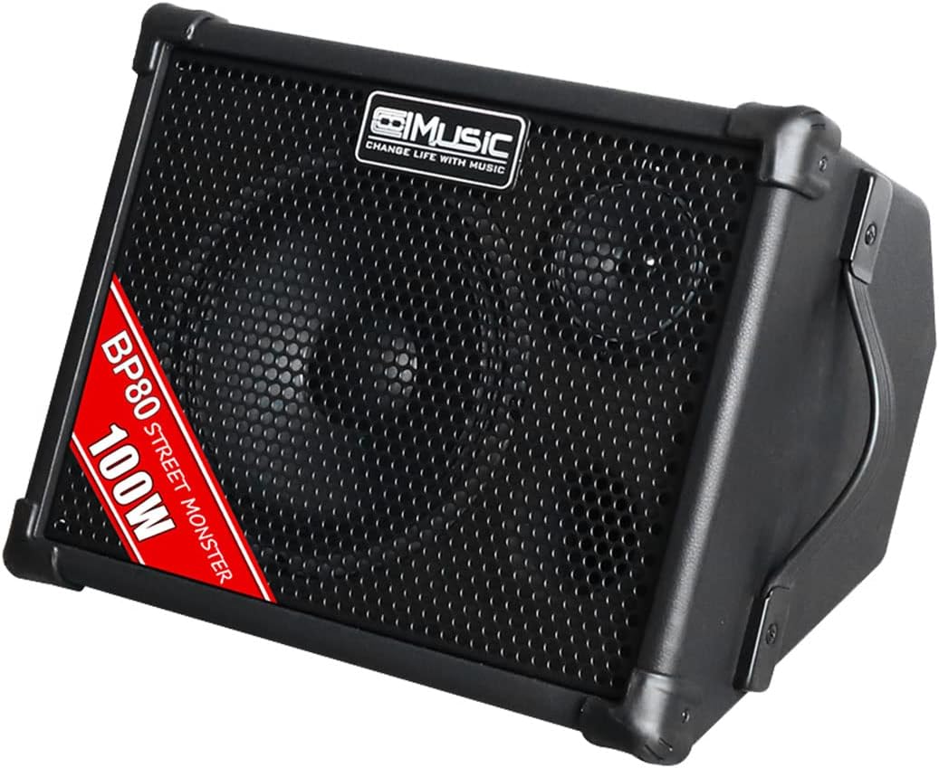 Cool Music BP-80 100-Watt Battery Powered Acoustic Guitar Amplifier - Black - Image 3