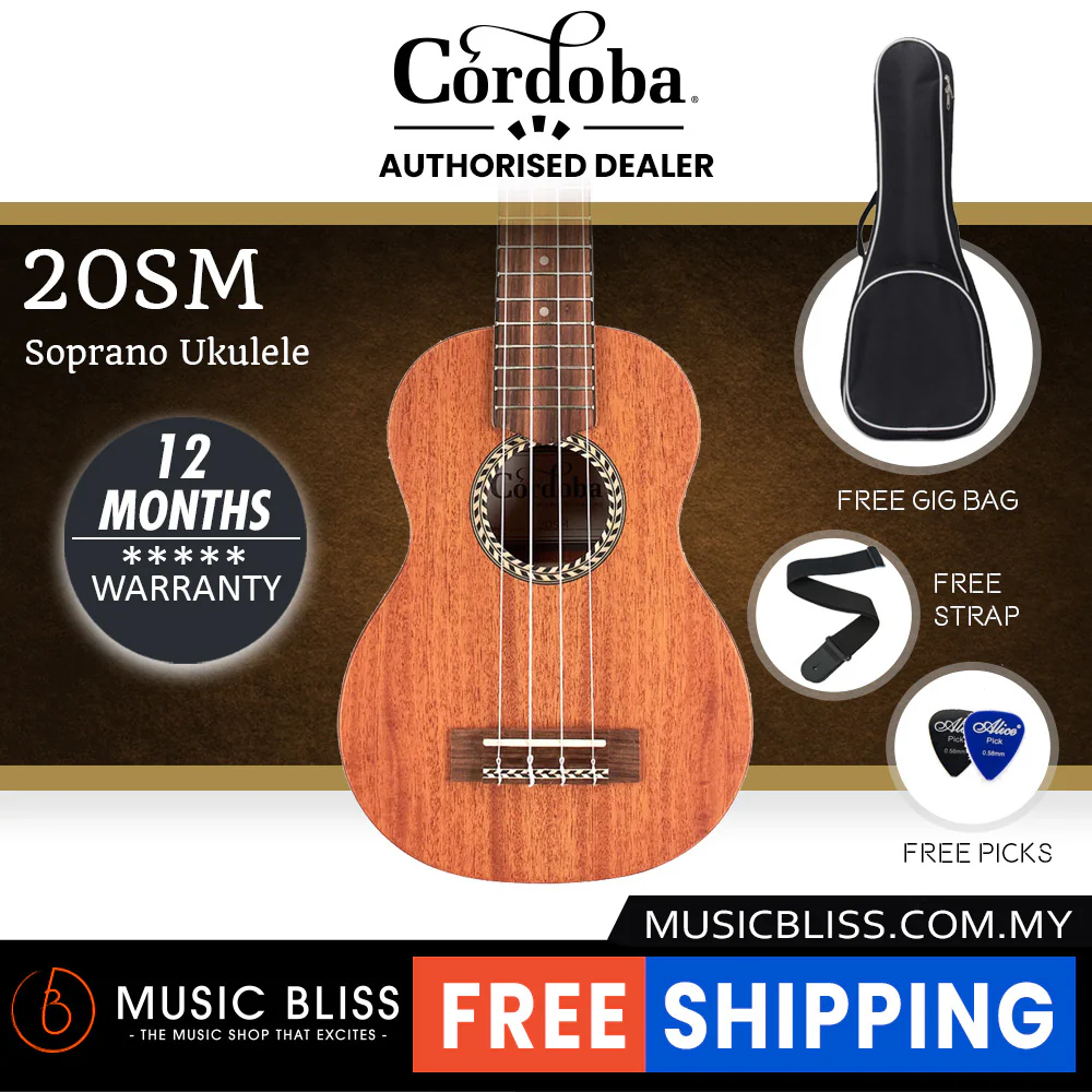 Cordoba 20SM Mahagony Soprano Ukulele - Mahagony Top, Mahagony Back & Sides