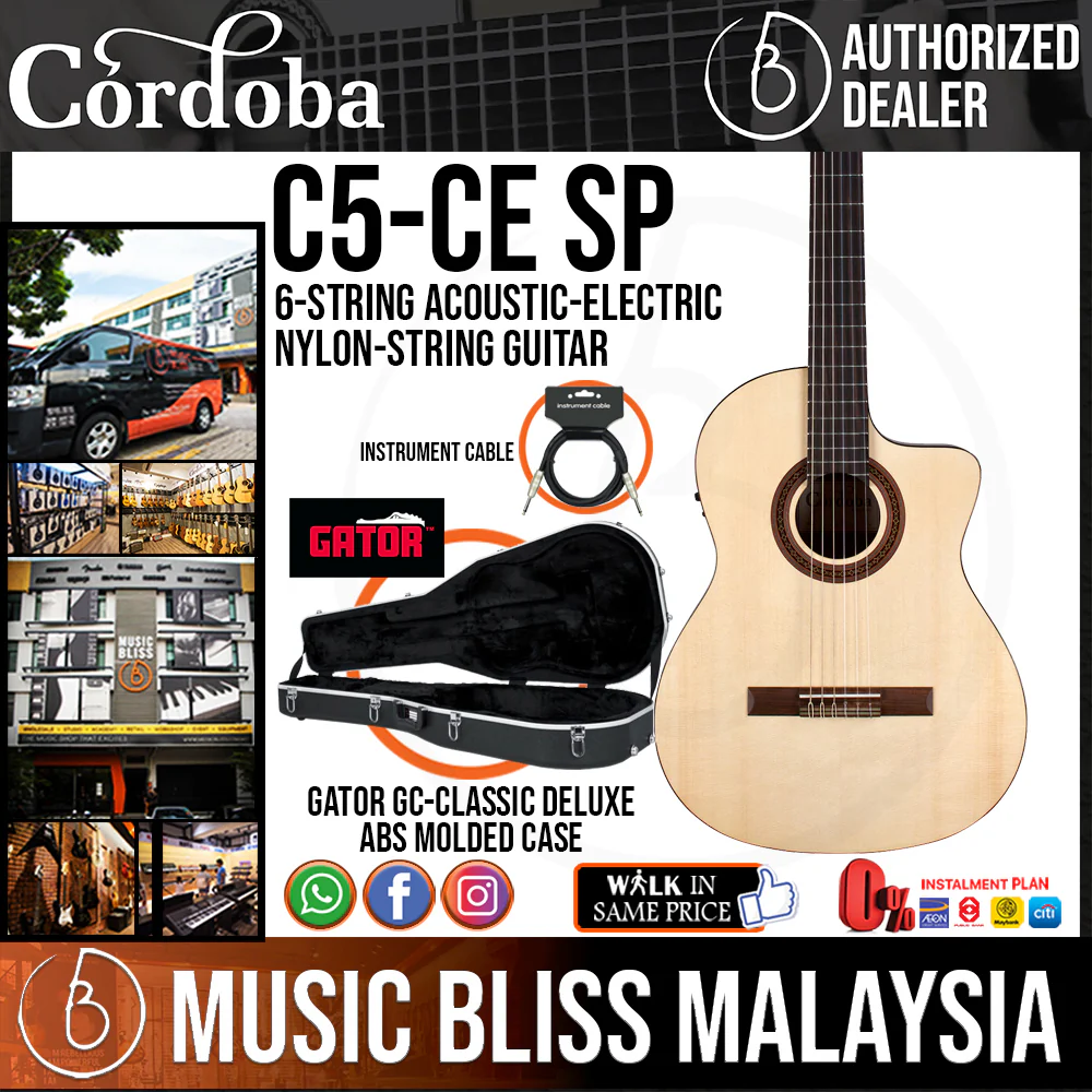 Cordoba C5-CE Spruce - Solid Engelmann Spruce Top, Mahogany Back & Sides with Pickup (C5CE), Mid Range Electric-Classical Guitar - Image 2