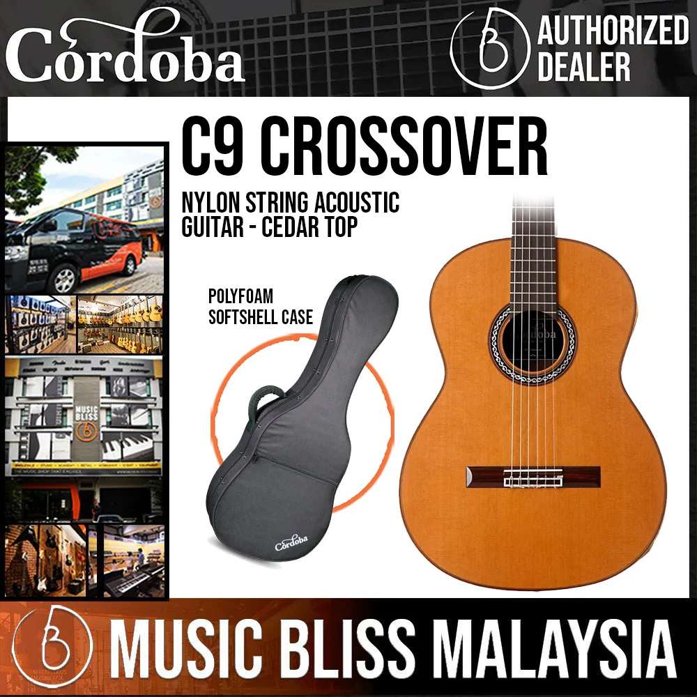 Cordoba C9 Crossover Nylon String Acoustic Guitar - Cedar Top (Full Solid)