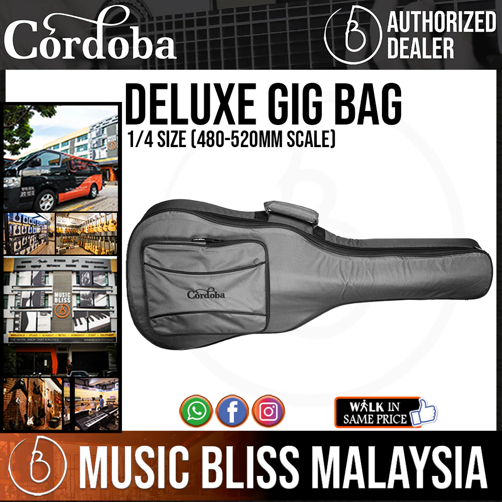 Cordoba Deluxe Gig Bag 1/4 Size [ 480-520mm scale ]