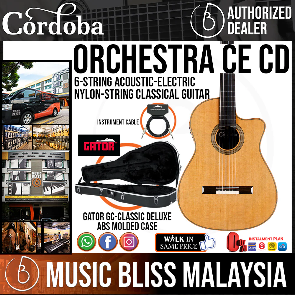 Cordoba Fusion Orchestra CE Cedar - Solid Canadian Cedar Top, Rosewood Back & Sides with Pickup