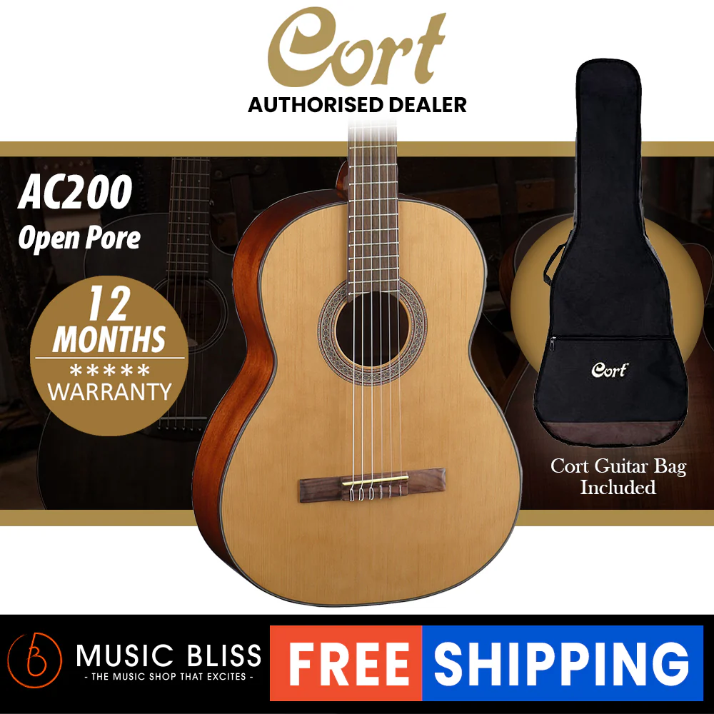 Cort AC200 Classical Guitar with Bag - Open Pore