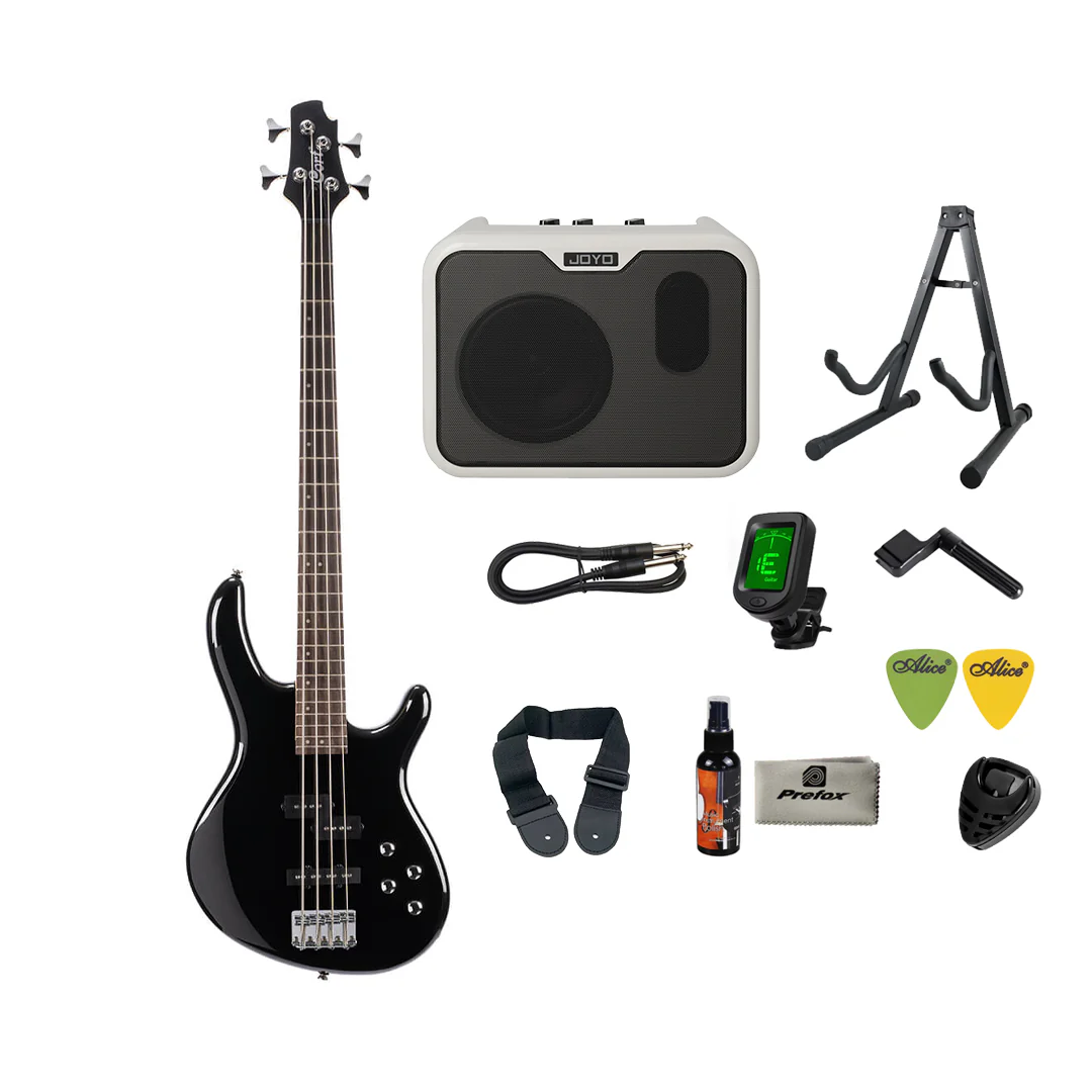 Cort Action Plus Electric Bass Guitar with Bag - Black - Image 3