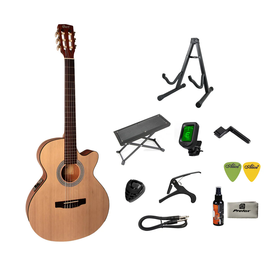 Cort CEC1 Classical Guitar with Bag - Open Pore - Image 2