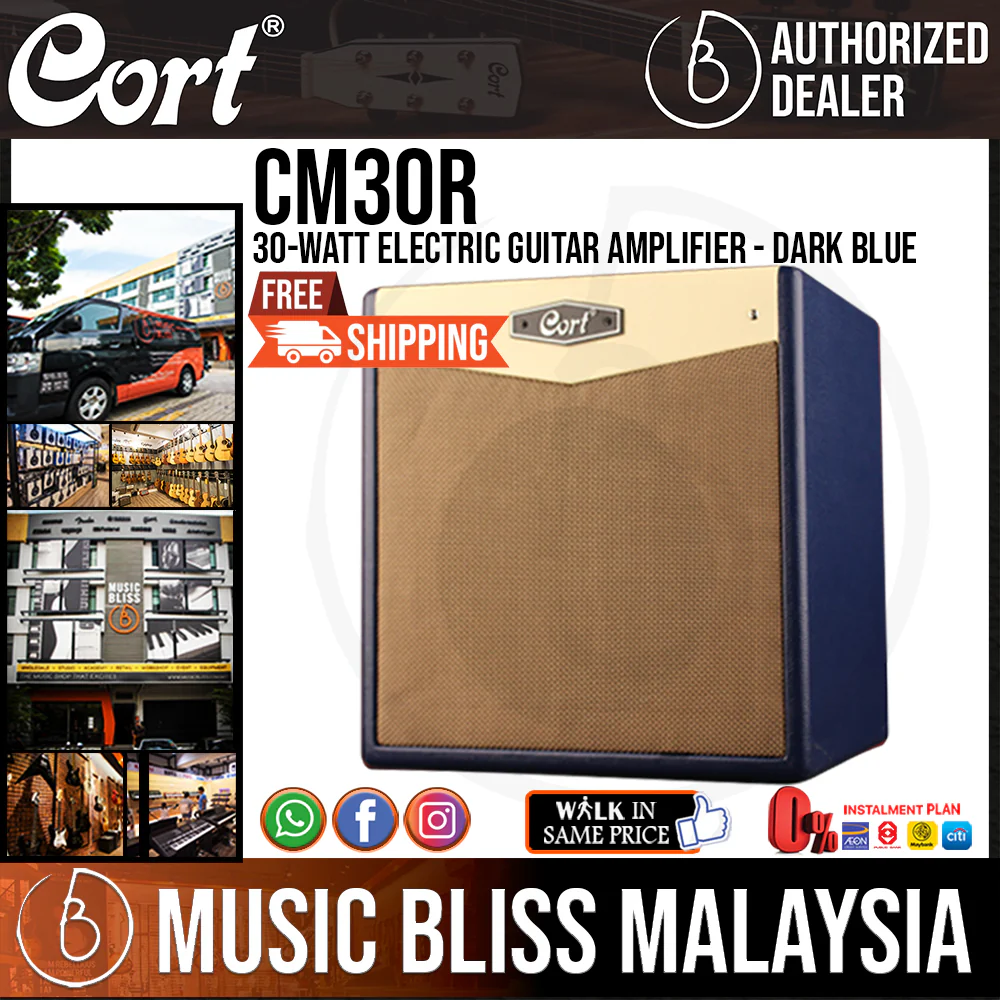 Cort CM30R 30-Watt Electric Guitar Amplifier - Dark Blue
