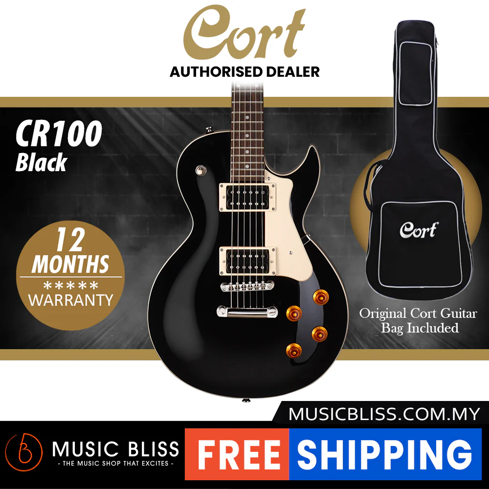 Cort CR100 Electric Guitar with Bag - Black