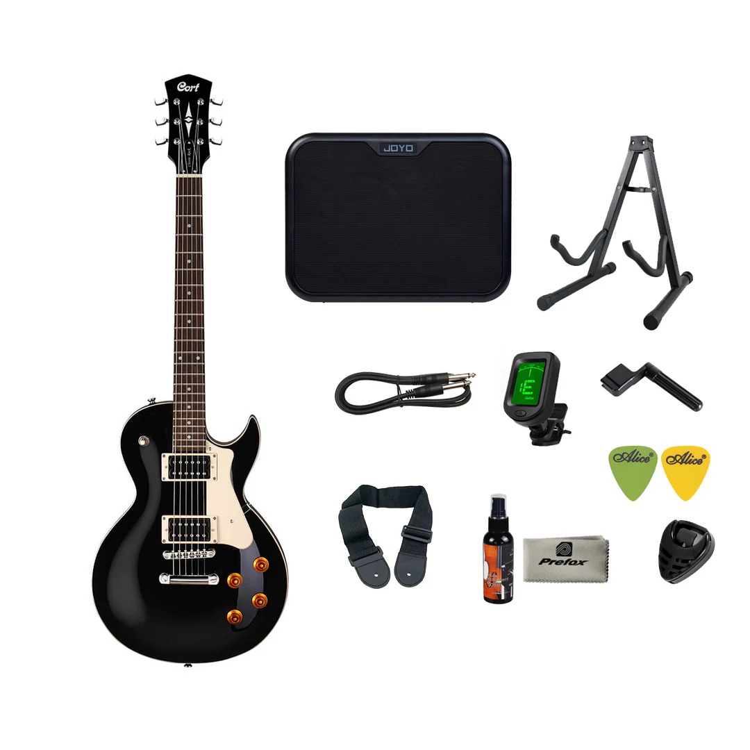 Cort CR100 Electric Guitar with Bag - Black - Image 3