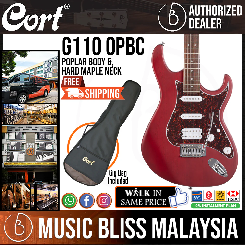 Cort G110 Electric Guitar with Bag - Open Pore Black Cherry