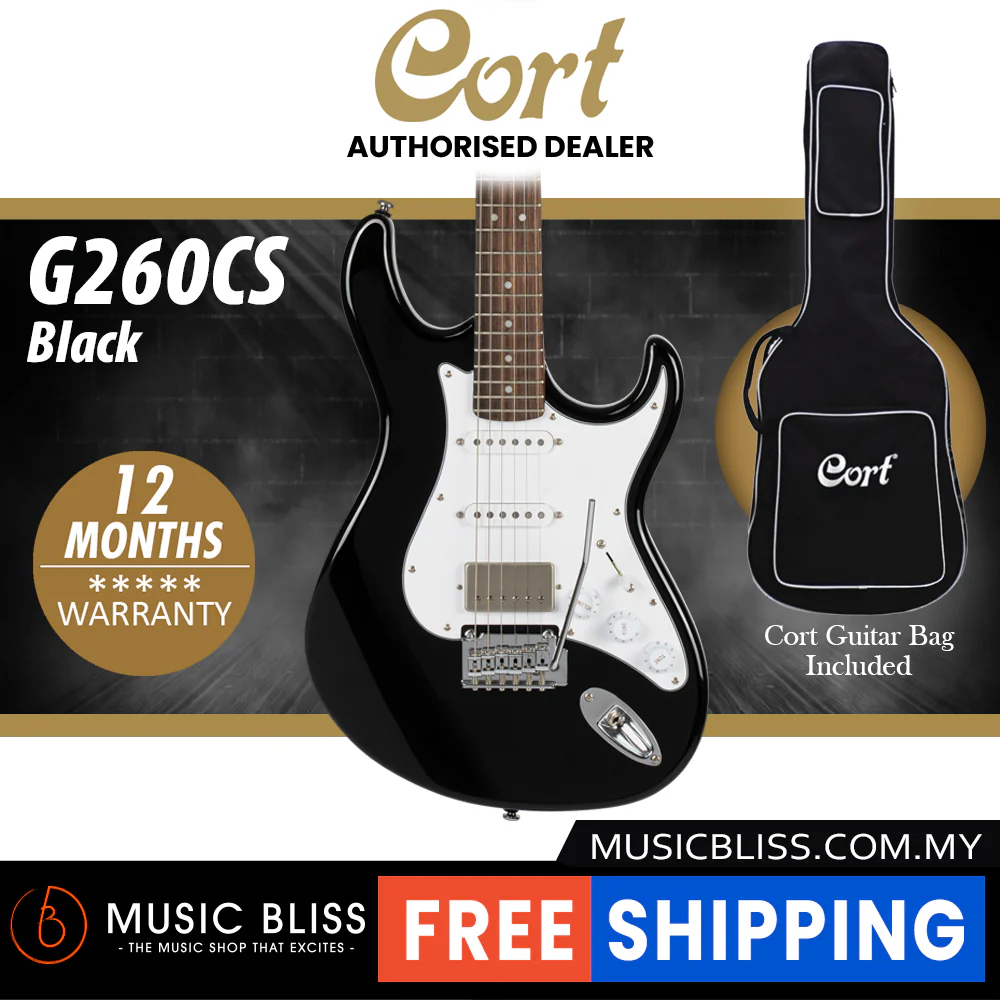 Cort G260CS Electric Guitar with Bag - Black