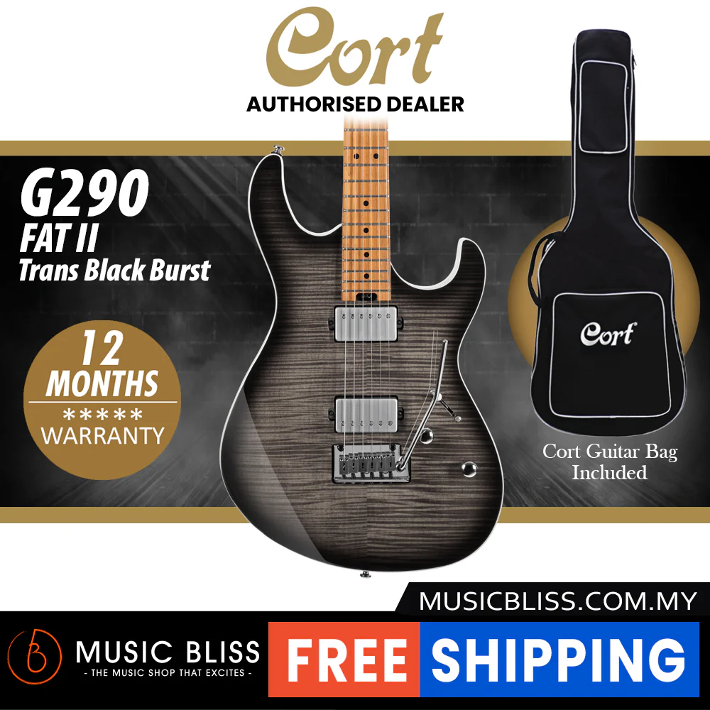 Cort G290 FAT II Electric Guitar with Bag - Trans Black Burst