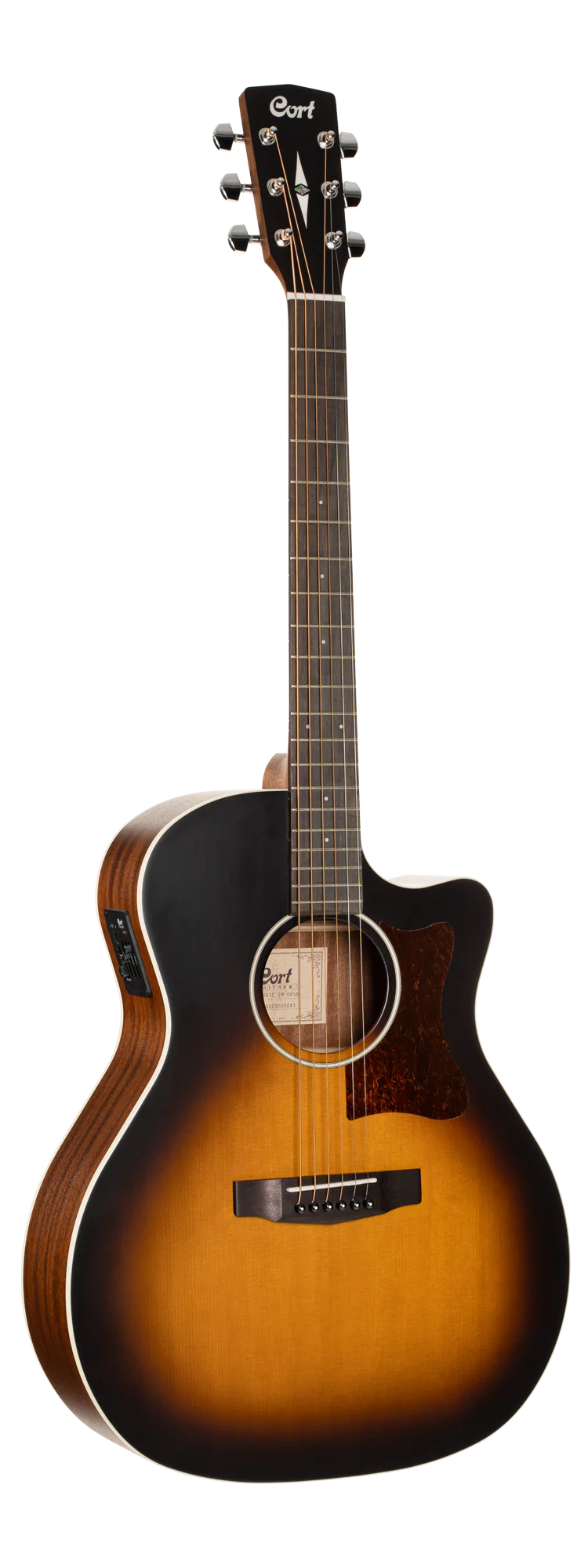 Cort GA-1E Grand Regal Acoustic Guitar with Bag - Open Pore Sunburst