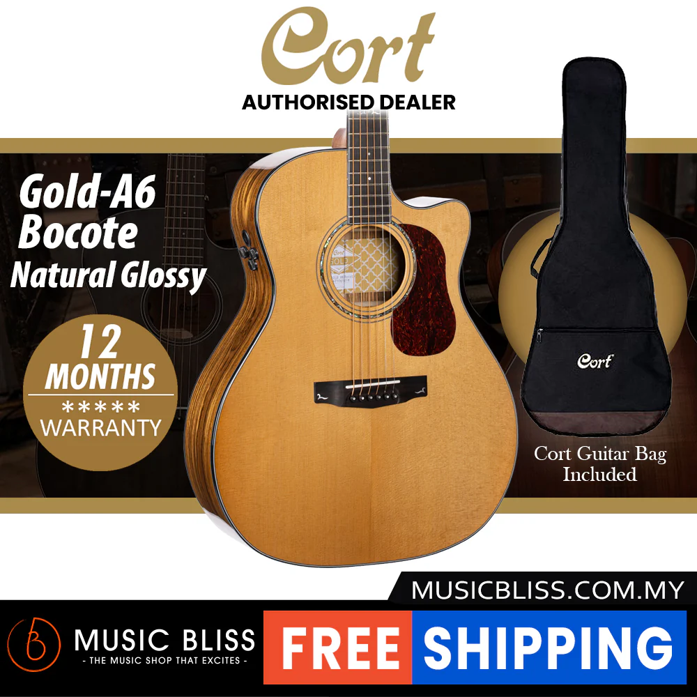 Cort Gold-A6 Bocote Acoustic Guitar with Bag