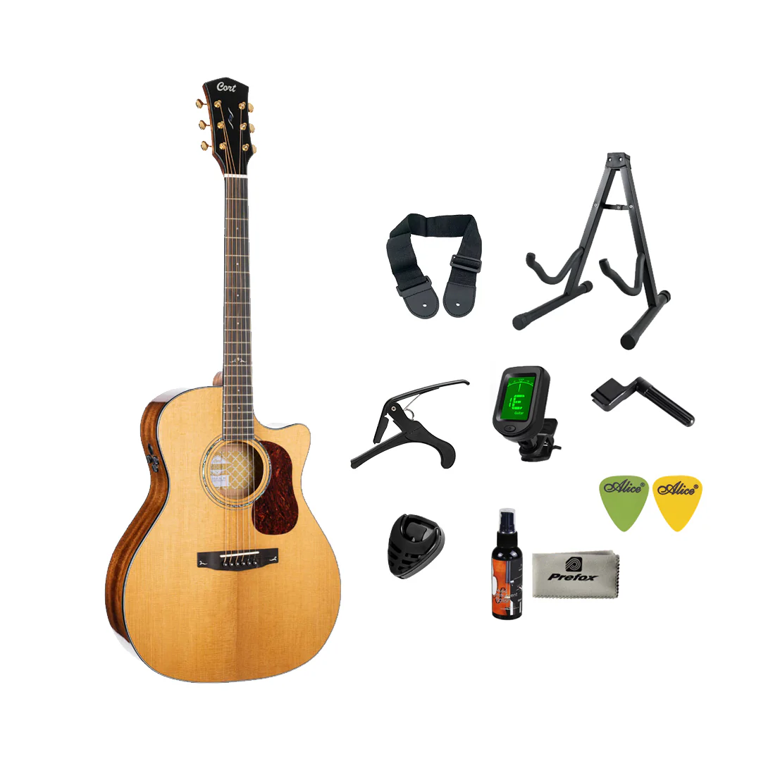 Cort Gold-A6 Bocote Acoustic Guitar with Bag - Image 2