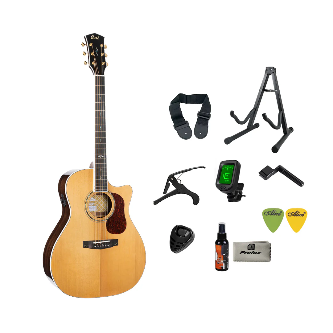 Cort Gold-A8 Acoustic Guitar with Bag - Natural - Image 2