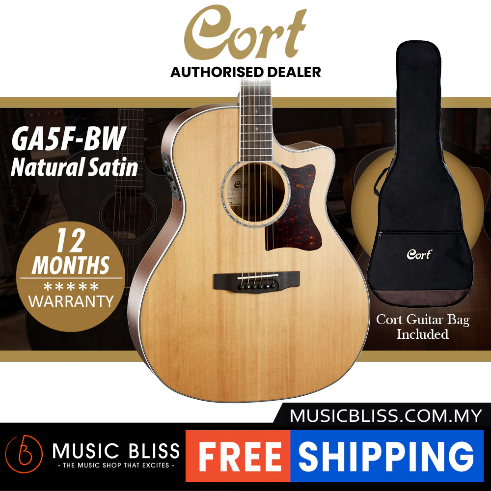 Cort Grand Regal GA5F-BW Acoustic Guitar with Bag