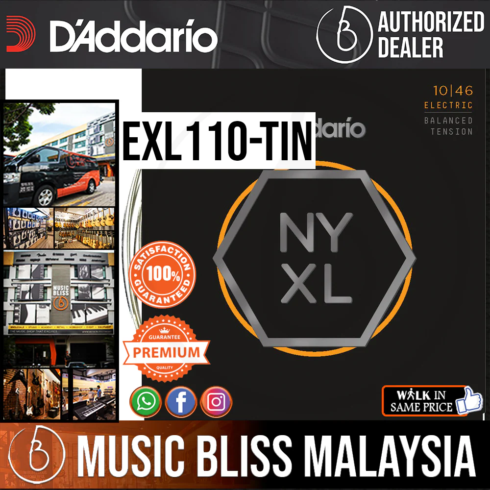D’Addario EXL110-TIN D'Addario EXL110-TIN XL Regular Light Guitar Strings 4-Pack Collector's Tin - .010-.046