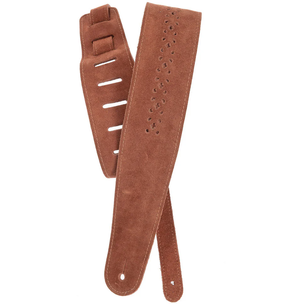 D'Addario 25PRF05 Vented Leather Guitar Strap, Honey Apache - Image 2