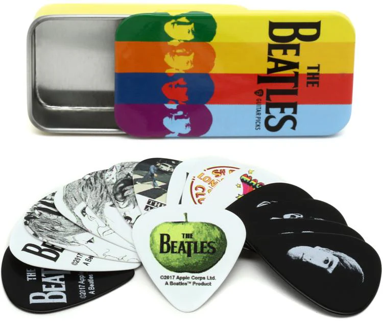 D'Addario Beatles Signature Pick-Tin, Stripes, 15 Picks, Medium (1CAB4-15BT2) - Image 2