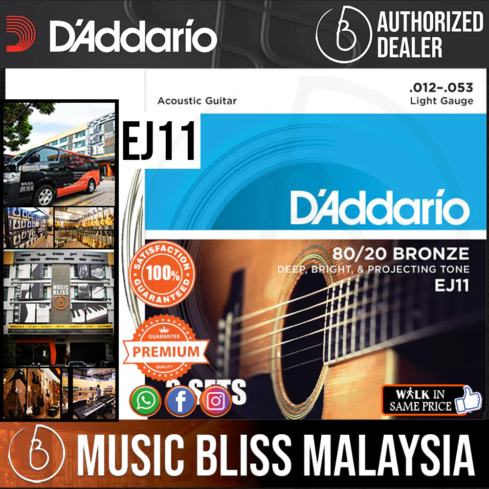 D'Addario EJ11 Light 80/20 Bronze Acoustic Strings - .012-.053