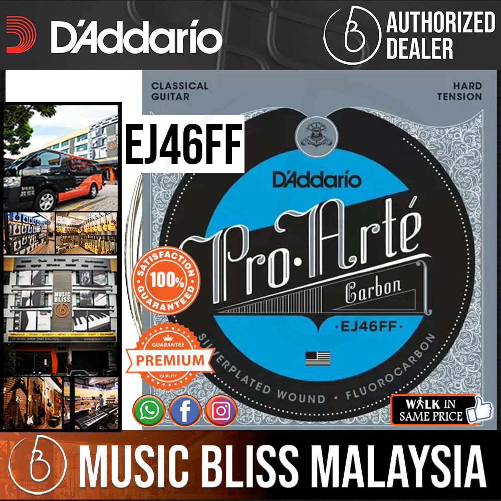 D'Addario EJ46FF Pro-Arte Carbon, Dynacore Basses, Hard Tension
