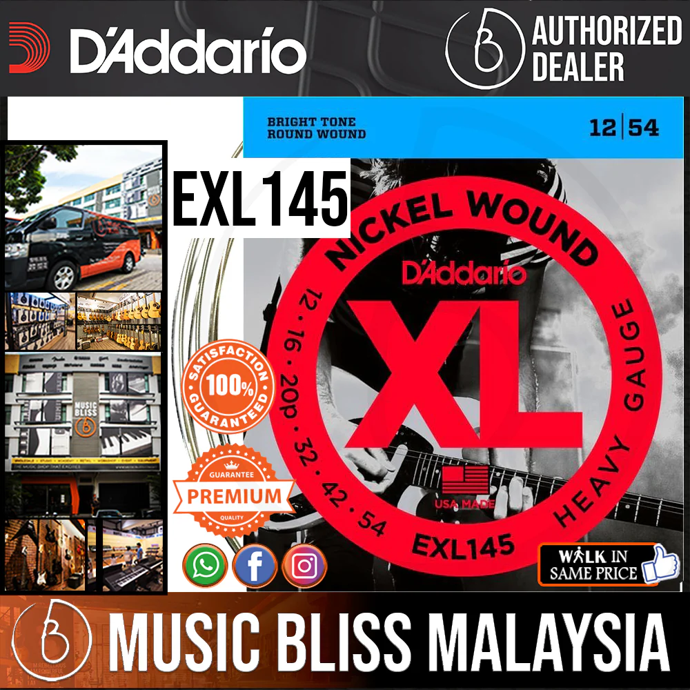D'Addario EXL145 Nickel Wound Electric Strings -.012-.054 Heavy