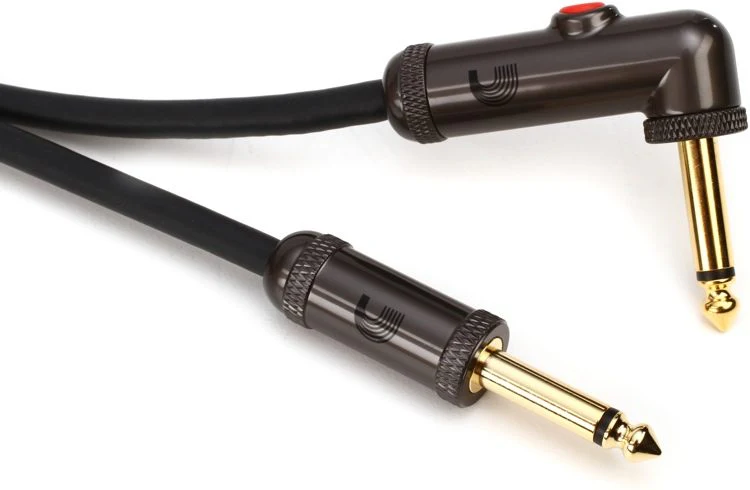 D'Addario PW-AGLRA-10 Circuit Breaker Straight to Right Angle Instrument Cable with Latching Switch - 10 foot - Image 2