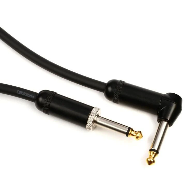 D'Addario PW-AMSGRA-10 American Stage Instrument Cable - 10 feet Straight to Right Angle - Image 2