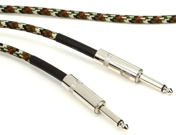 D'Addario PW-BG-10CF Braided Instrument Cable - 10 feet Camouflage - Image 2
